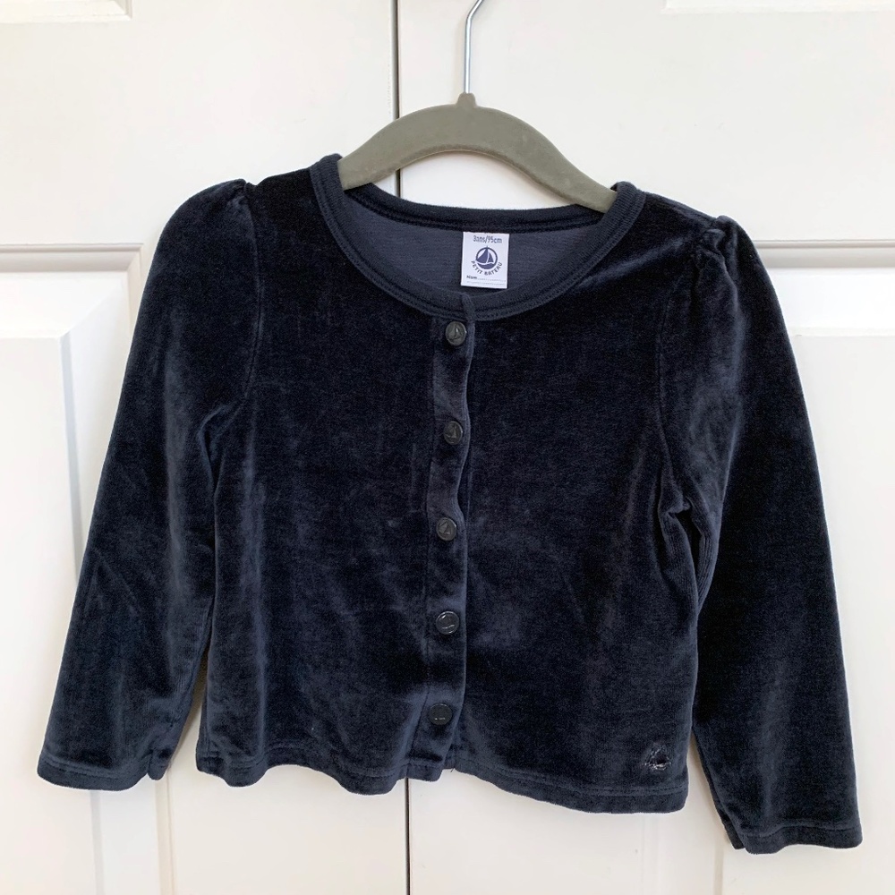 Petit Bateau Cotton Velvet Jacket, 3 Years 95 cm